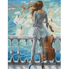 Картина по номерам Paintboy Море и виолончель, 40x50 см