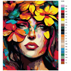 Живопись по номерам BRUSHES-PAINTS Девушка с цветами. Гармония цветов