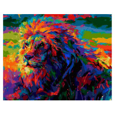Картина по номерам Paintboy Лев. Абстракция, 40x50 см