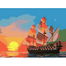 Картина по номерам Molly Закат над морем, 15x20