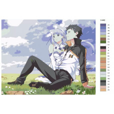Живопись по номерам BRUSHES-PAINTS Аниме RE:ZERO РЕ ЗЕРО Субару Нацуки и Эмилия Natsuki Subaru и Emilia Живопись по номерам BRUSHES-PAINTS Аниме RE:ZERO РЕ ЗЕРО Субару Нацуки и Эмилия Natsuki Subaru и Emilia
