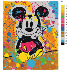 Живопись по номерам BRUSHES-PAINTS Микки Маус с флуорисцентыми цветами