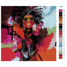 Картина по номерам BRUSHES-PAINTS Лицо девушки в нарисованной маске U-966 40x40 см