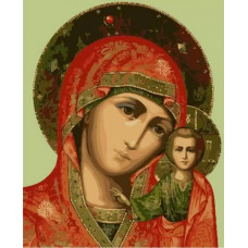 Картина по номерам Цветной Казанская икона Божией Матери, 30x40