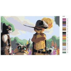 Живопись по номерам BRUSHES-PAINTS Кот в сапогах и его команда