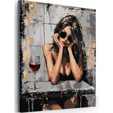 Картина по номерам Hobby Paint С бокалом вина 40х50