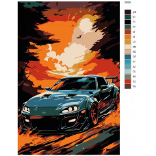 Живопись по номерам BRUSHES-PAINTS Спортивные машины Toyota Supra