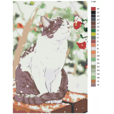 Живопись по номерам BRUSHES-PAINTS Котик наслаждается погодой
