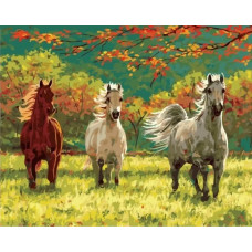 Картина по номерам  Paintboy (Premium) Осенние скачки