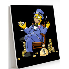 Картина по номерам на холсте Art on Canvas Богатый Гомер AC036 40х50