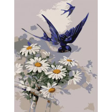 Картина по номерам Цветной Ласточка, 20x30 см