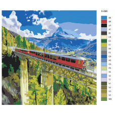 Картина по номерам BRUSHES-PAINTS Поезд в горах Пейзаж X896 40x40 см Картина по номерам BRUSHES-PAINTS Поезд в горах Пейзаж X896 40x40 см