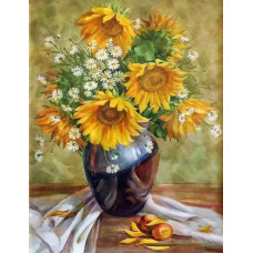 Картина по номерам Paintboy Ваза с подсолнухами, 40x50 см