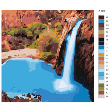 Живопись по номерам BRUSHES-PAINTS Водопад. Пейзаж