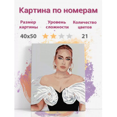 Картина по номерам Раскрасим сами Певица Адель ADELEADELE холст на подрамнике 40х50 Картина по номерам Раскрасим сами Певица Адель ADELEADELE холст на подрамнике 40х50