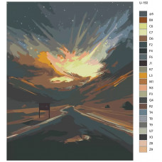 Живопись по номерам BRUSHES-PAINTS Закат в стиле арт