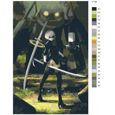 Живопись по номерам BRUSHES-PAINTS Игра Nier Automata. 2B