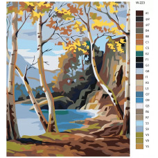 Живопись по номерам BRUSHES-PAINTS Пейзаж озера в лесу