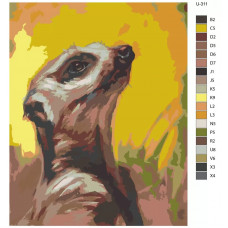 Живопись по номерам BRUSHES-PAINTS Сурикат