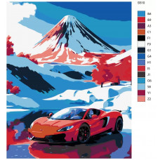 Живопись по номерам BRUSHES-PAINTS Спортивные машины Красная Ferrari Феррари