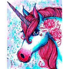 Картина по номерам Paintboy Розовый единорог, 40x50 см
