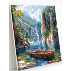 Картина по номерам Art on Canvas Лодка в ущелье AC238 40х50 см