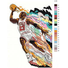 Живопись по номерам BRUSHES-PAINTS Баскетболист Майкл Джордан (Chicago Bulls) бросок мяча Живопись по номерам BRUSHES-PAINTS Баскетболист Майкл Джордан (Chicago Bulls) бросок мяча