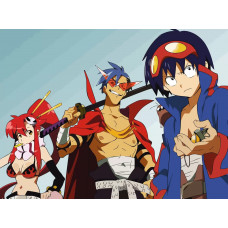 Картина по номерам Бруталити Аниме гуррен лаганн gurren lagann 2400 30х40 на холсте 40x30