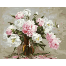 Картина по номерам Paintboy Нежные пионы, 40x50