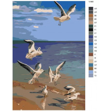 Живопись по номерам BRUSHES-PAINTS Чайки и морской прибой