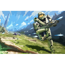 Картина по номерам Бруталити Halo воин мастер чиф 3 см