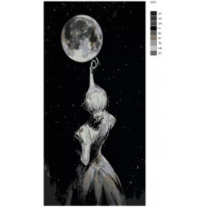 Картина по номерам BRUSHES-PAINTS Девушка звездная ночь 40x80 см Картина по номерам BRUSHES-PAINTS Девушка звездная ночь 40x80 см