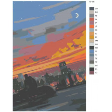 Живопись по номерам BRUSHES-PAINTS Влюбленная пара провожает закат
