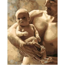 Картина по номерам Paintboy Отец и младенец, 40x50