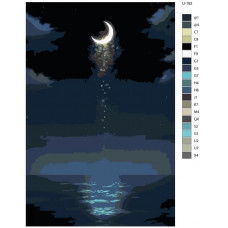 Живопись по номерам BRUSHES-PAINTS Сияние луны над водой