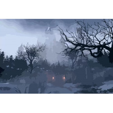 Живопись по номерам NoBrand Resident evil village готичный пейзаж