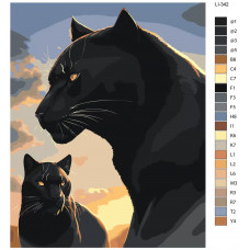 Картина по номерам, Живопись по номерам, 60 x 75, LI-342, черная пантера