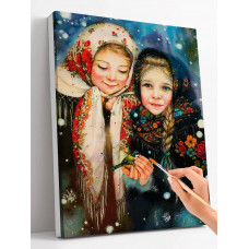 Картина по номерам Рождество. Зима. Дети. (40x50) Холст на подрамнике Картина по номерам Рождество. Зима. Дети. (40x50) Холст на подрамнике