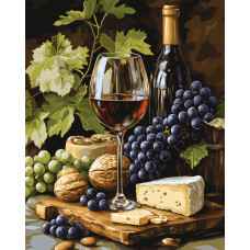 Картина по номерам на холсте с подрамником "Винный Уют", 43 x 34 см. Картина по номерам на холсте с подрамником "Винный Уют", 43 x 34 см.