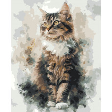 Картина по номерам сибирский кот "Дымный Кот", 43 x 34 см., холст на подрамнике, мольберт и палитра-подставка Картина по номерам сибирский кот "Дымный Кот", 43 x 34 см., холст на подрамнике, мольберт и палитра-подставка